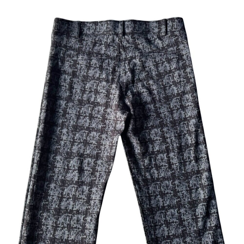 Betabrand Women's Sz S Black & Gray Shibori Print Straight Leg Yoga Dress Pants - Picture 7 of 8